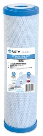 Wkład filtrujący USTM BL10 z niebieskimi końcówkami