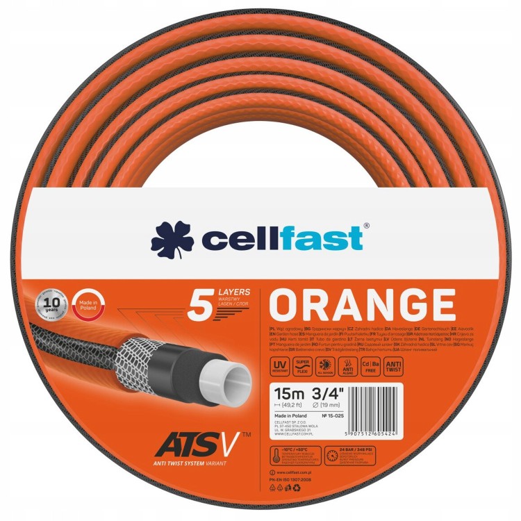Wąż ogrodowy Cellfast Orange w okrągłym opakowaniu