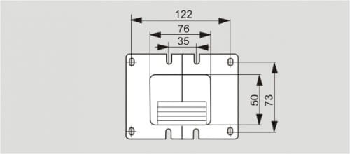 Rysunek techniczny wentylatora z wymiarami 122, 76 i 35