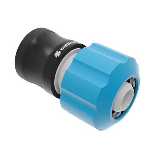 Szybkozłącze STOP 3/4 z linii ERGO Cellfast z niebieskim uchwytem i mechanizmem zaciskowym