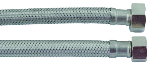 Stalowy wężyk z dwiema nakrętkami