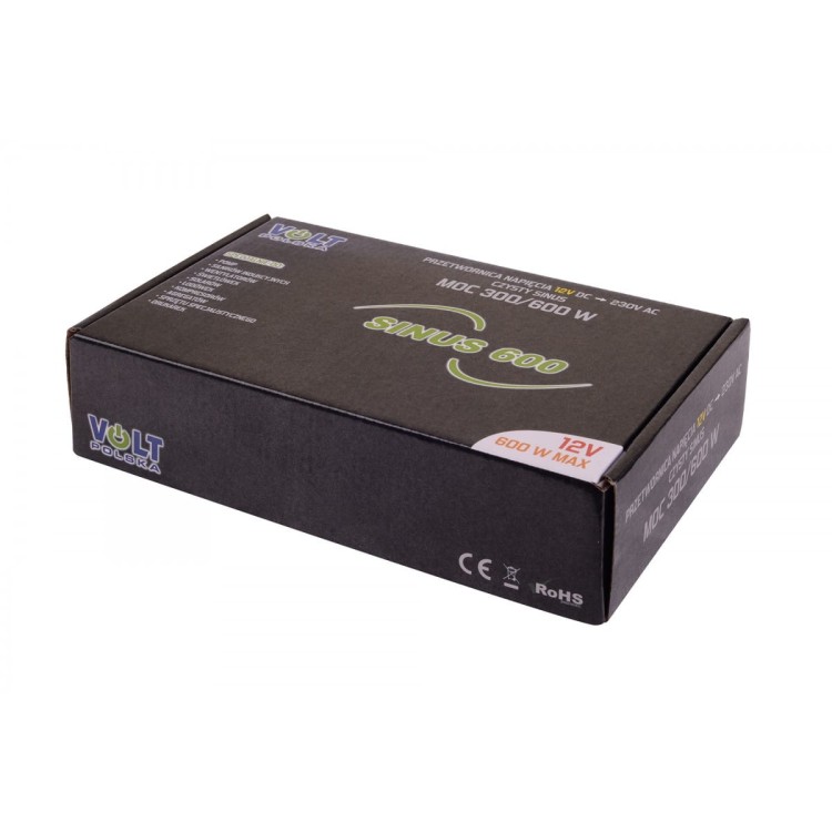 Czarne pudełko przetwornicy VOLT 12V 230V z nadrukiem SINUS