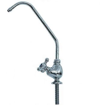 Chromowana wylewka RETRO do osmozy z pojedynczym zaworem i możliwością regulacji strumienia