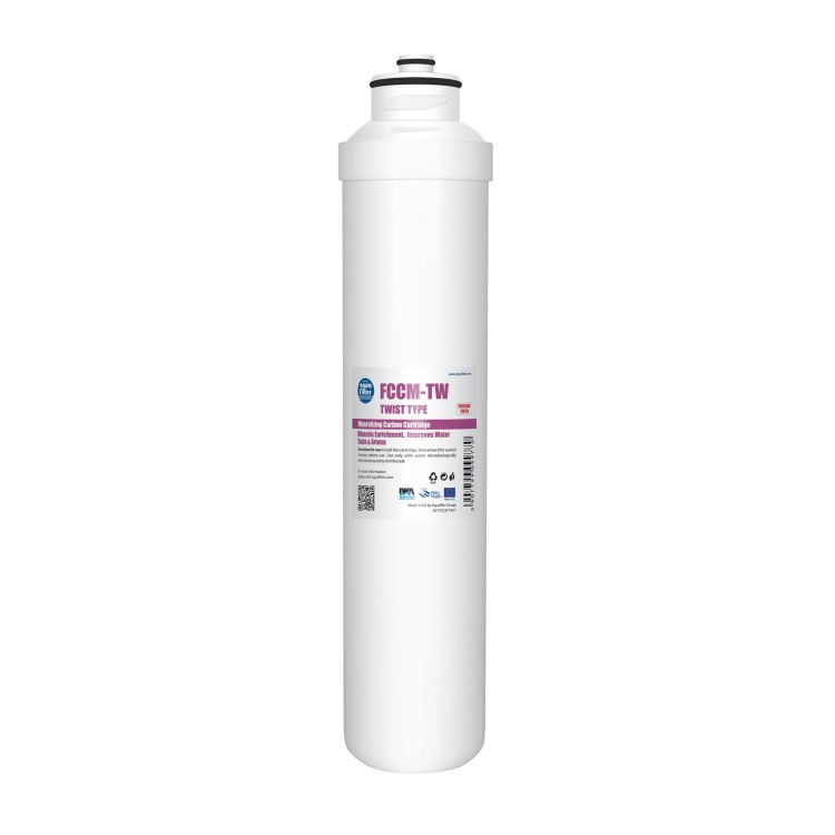 Wkład FCCM-TW węglowo mineralizujący typu TWIST do filtrów wody 12 cali, 5 mikronów, biały