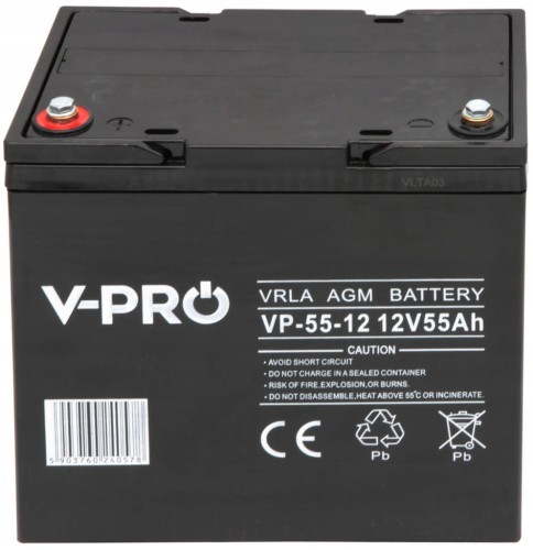 Akumulator V-PRO VRLA AGM 12V 55Ah