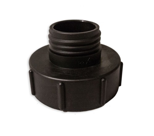 Czarny adapter z gwintem i nakrętką