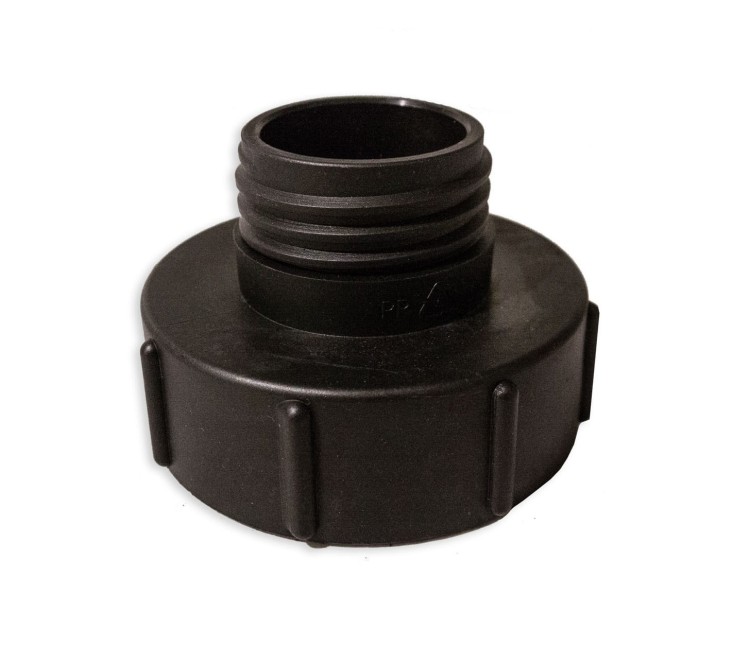 Czarny adapter z gwintem i nakrętką