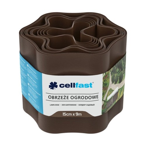 Brązowe obrzeże ogrodowe Cellfast 15 cm x 9 m