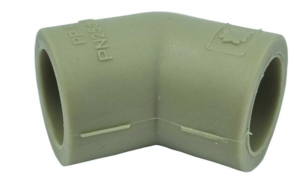Kolanko 45° z tworzywa, ujęcie z przodu 32 mm zgrzewane