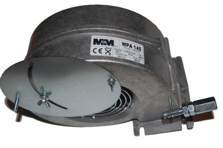 Wentylator promieniowy WPA 145 KP z klapką, aluminiowa obudowa i kołnierz montażowy