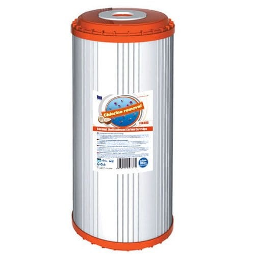 Wkład węglowy FCCBHD10BB do wody 10 cali  zwęglem z łupin orzechów kokosowych, pomarańczowe kapsle