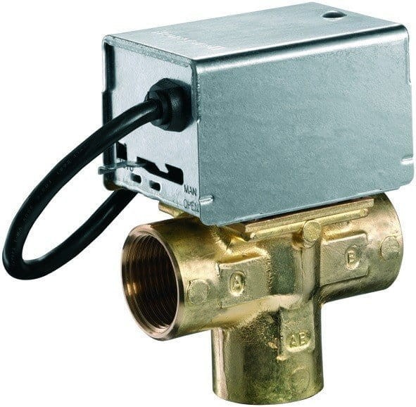 Trójdrogowy zawór dzielący 1 cal Honeywell V4044F1034 z elektrycznym napędem i kablem