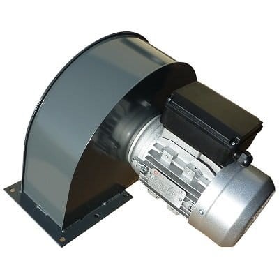 Wentylator dmuchawa kotła CMB/2 180/075 z silnikiem i obudową metalową, wirnik ocynkowany, kołnierz montażowy