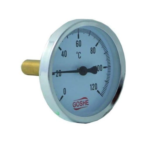 Termometr tarczowy GOSHE 1/2 cala 0-120°C z bimetaliczną metalową obudową