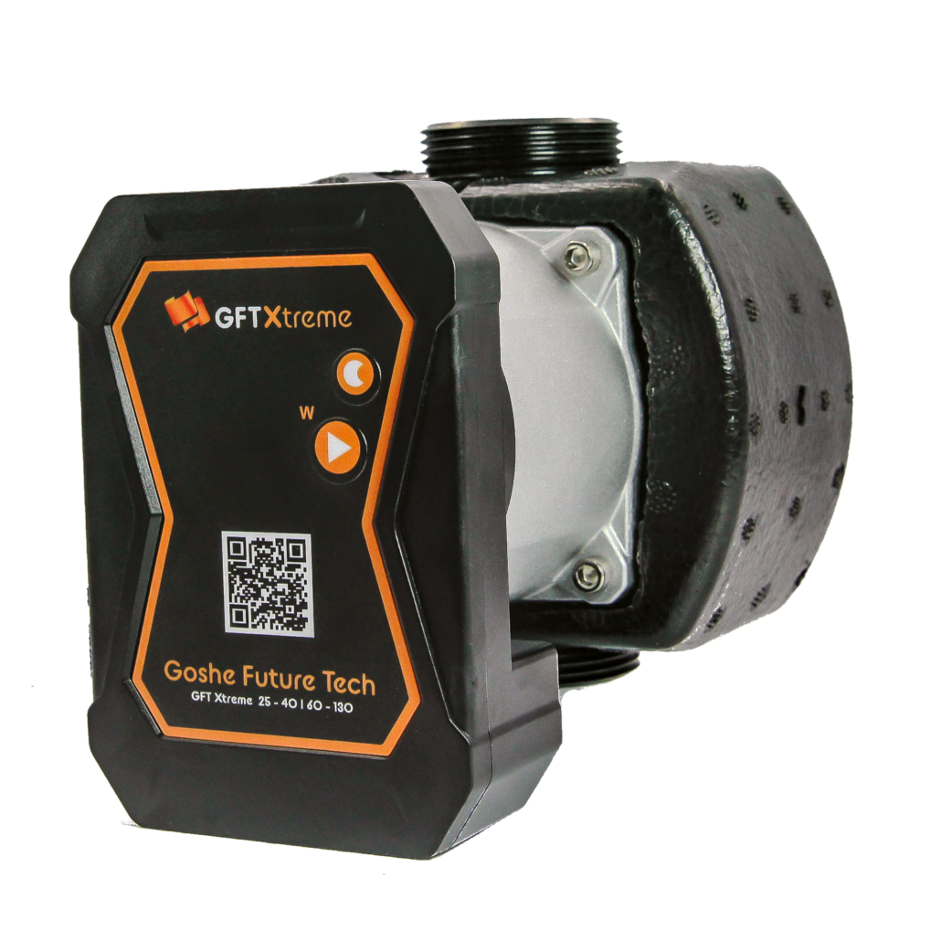 Elektroniczna pompa obiegowa GFT Xtreme 40/60/130 z wyświetlaczem i przyciskami sterującymi