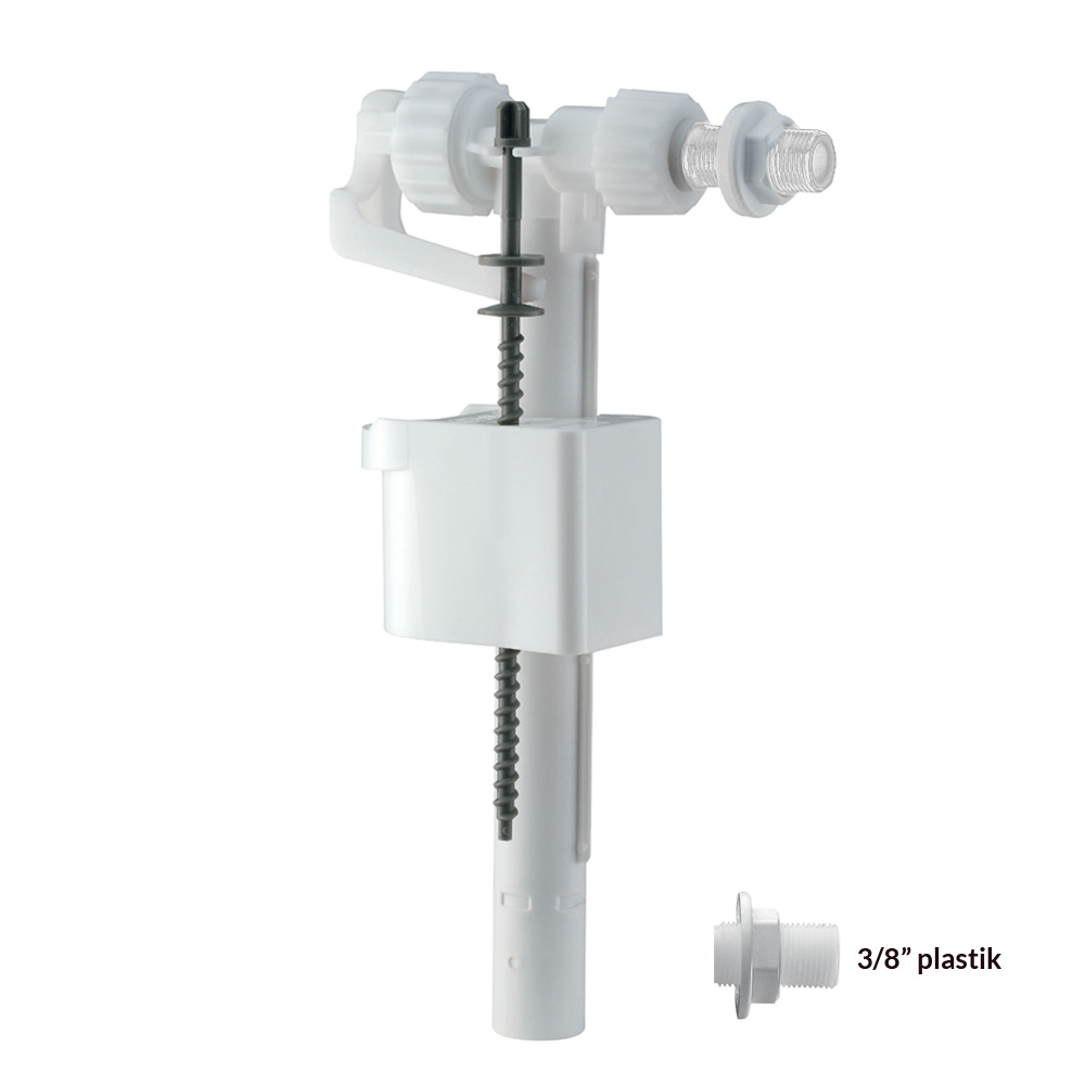 Zawór napełniający boczny 3/8″ plastik COMPACT 95L z regulacją poziomu i zamknięciem hydraulicznym