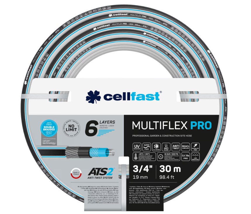 Wąż ogrodowy MULTIFLEX PRO ATS2 3/4 cala 30 m z podwójnym oplotem i 6-warstwową budową
