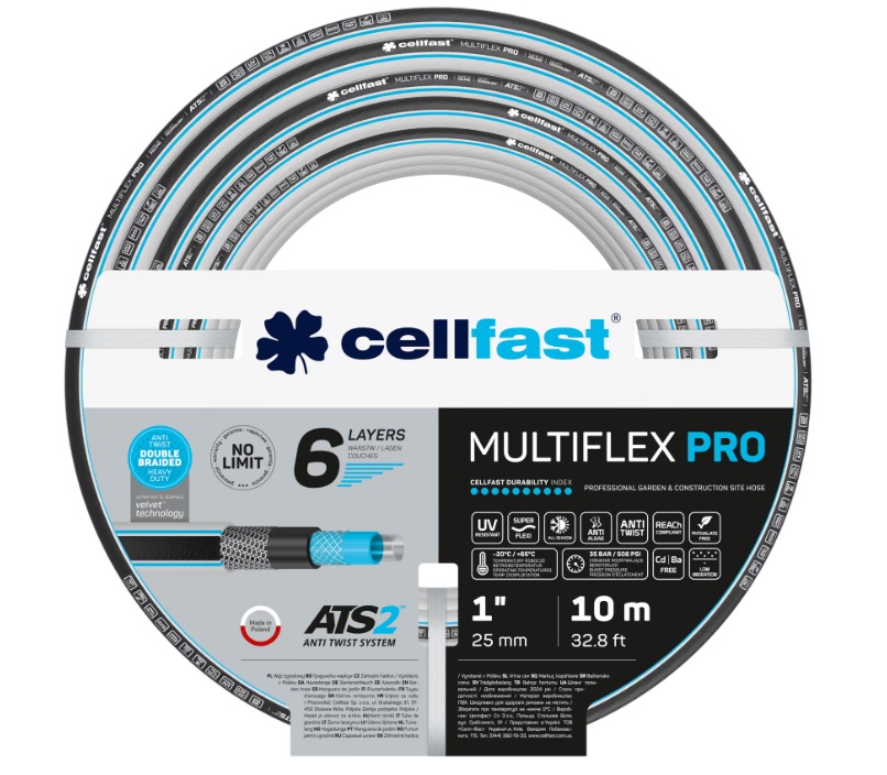 Wąż ogrodowy MULTIFLEX PRO ATS2 1 cal 10 m z podwójnym oplotem krzyżowo-trykotowym