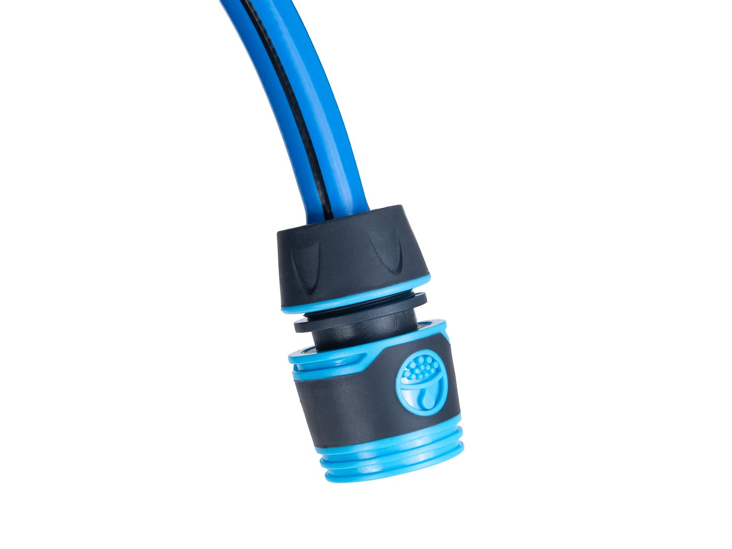 Złączka do węża ogrodowego 1/2 cala w kolorze niebieskim z czarnym uchwytem