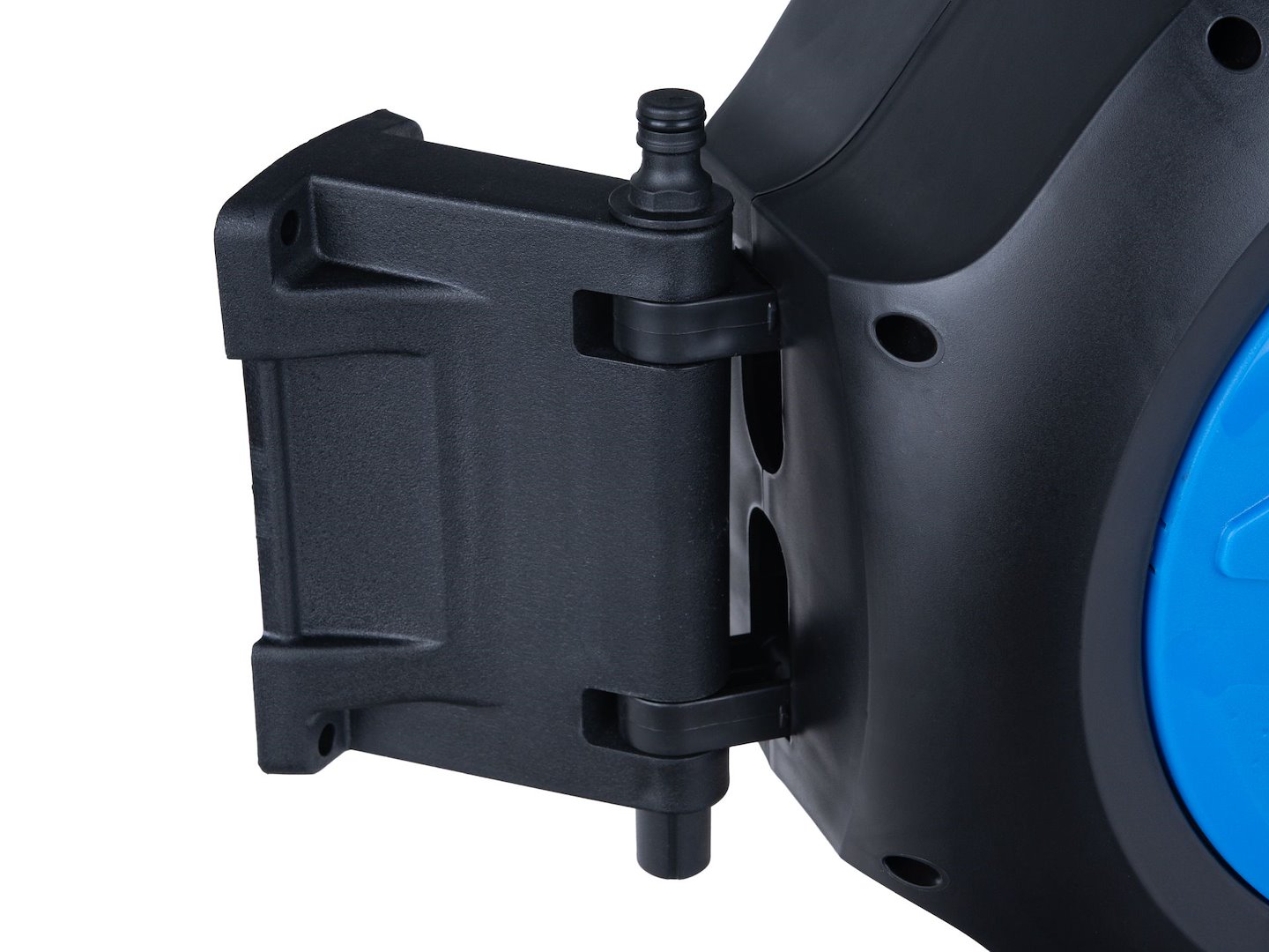 Czarny automatyczny zwijacz ścienny z wężem 1/2 cala, obrotowy korpus i uchwyt montażowy