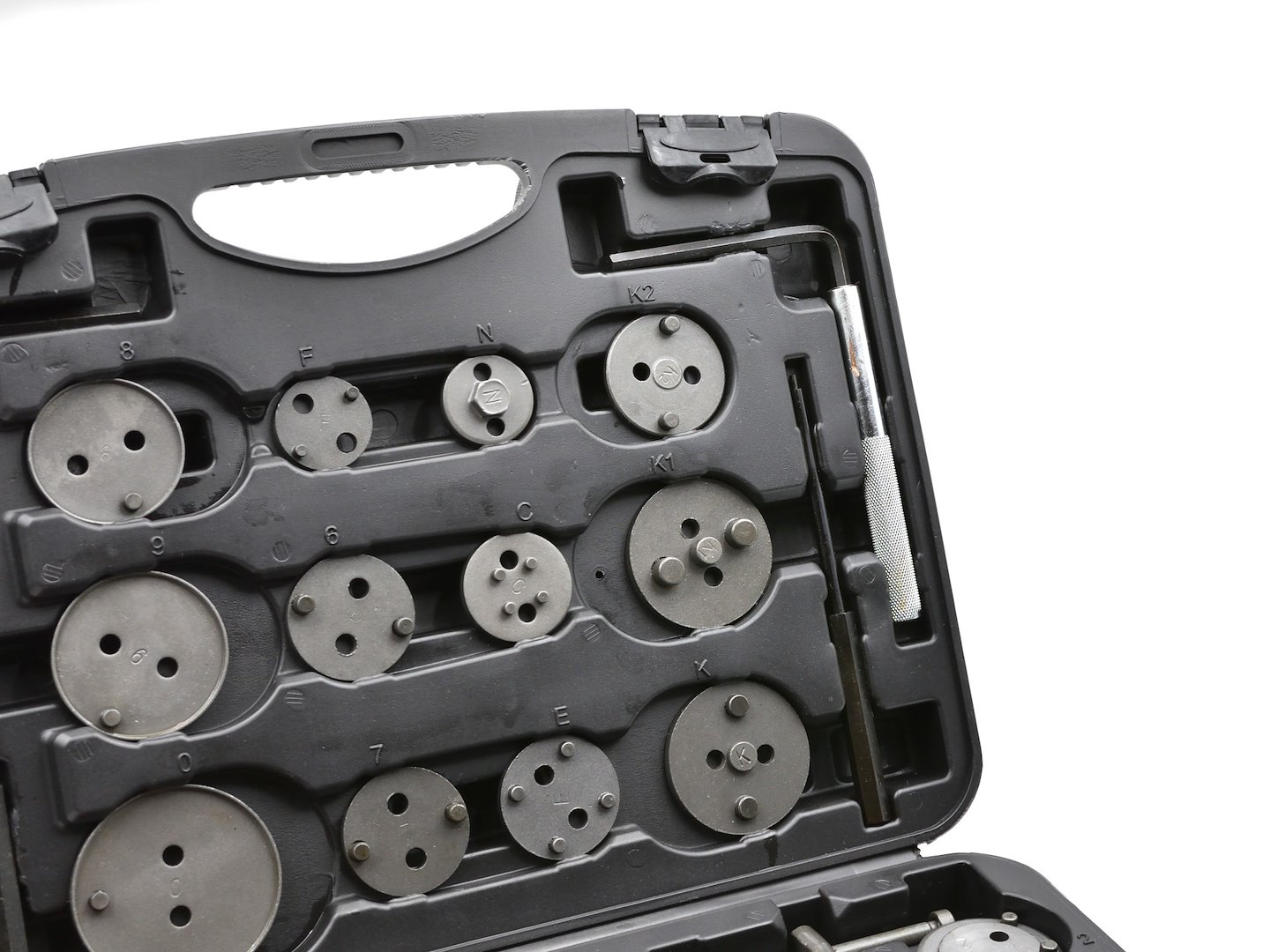 Zestaw do wyciskania tłoczków hamulcowych w czarnej walizce, 35 elementów