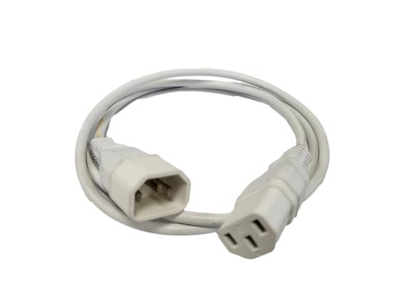 Biały kabel 1,2 mb z wtykiem damsko-męskim do wentylatora kotła pieca