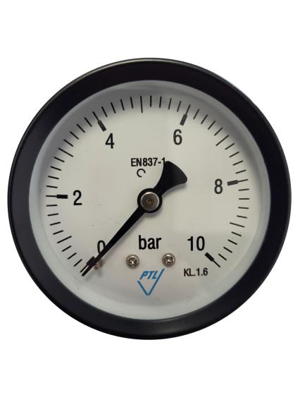 Manometr ciśnieniomierz 0-10 bar z tarczą 63 mm i podłączeniem 1/4 cala
