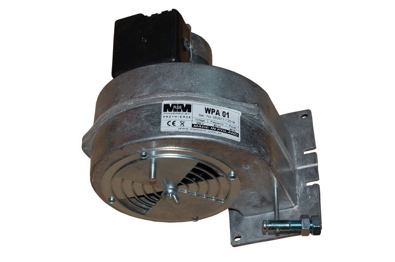 Wentylator WPA 01 KP promieniowy z aluminiową obudową, silnikiem i kołnierzem montażowym