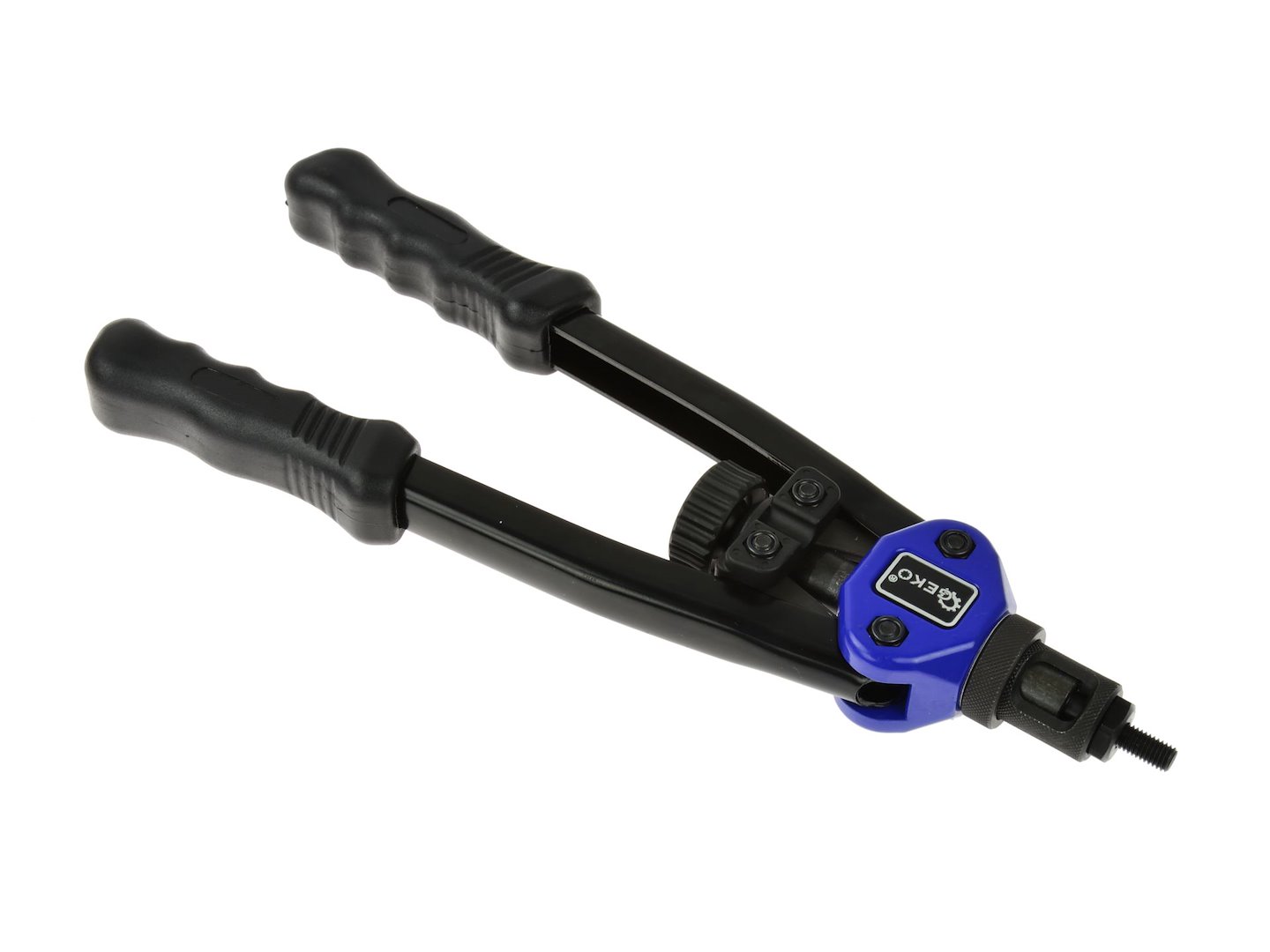 Nitownica do nitonakrętek ręczna czarno-niebieska z ergonomicznymi uchwytami