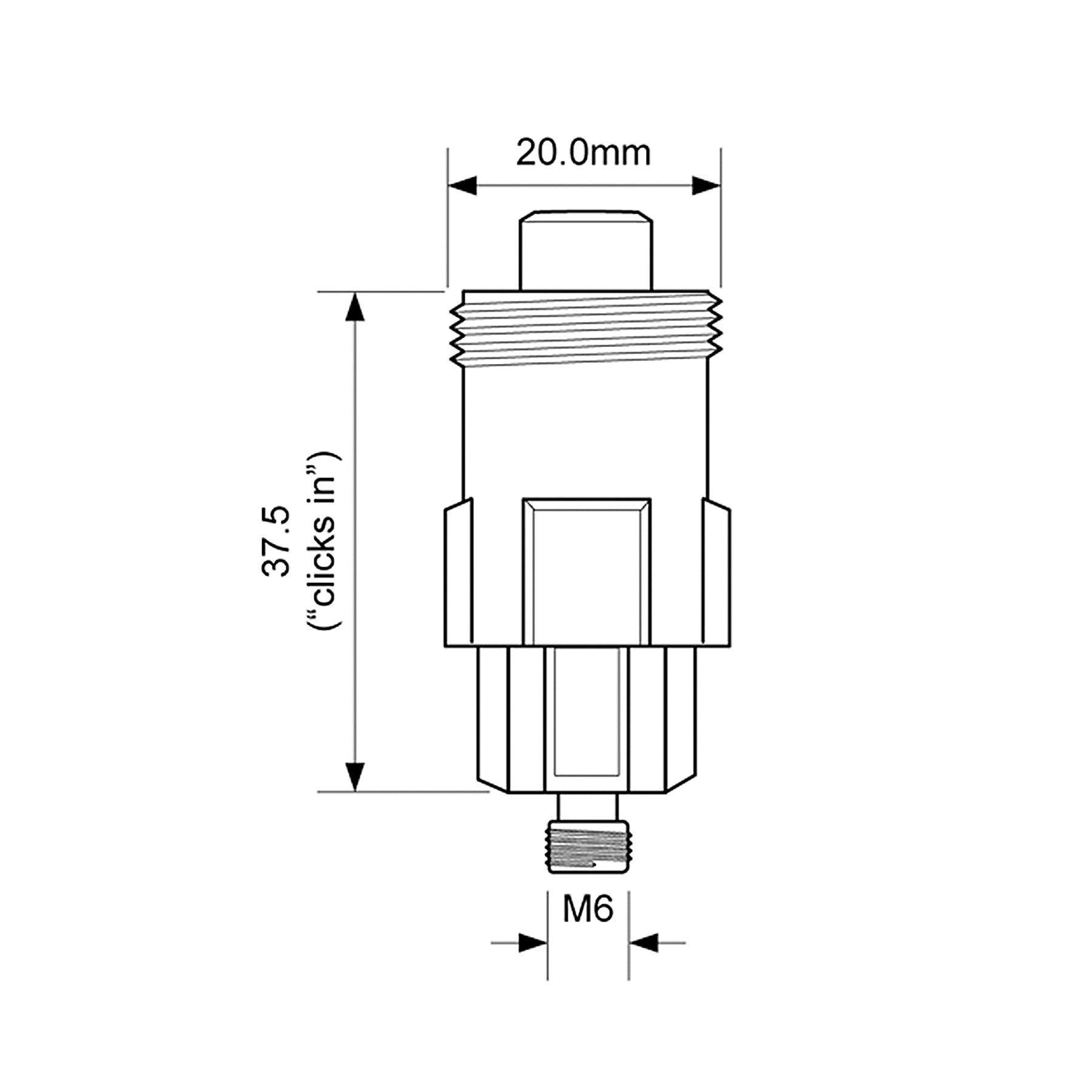 Mechanizm klik-klak CLICKERSWITCHHB do syfonów McALPINE o wymiarach 20mm x 37,5mm z gwintem M6