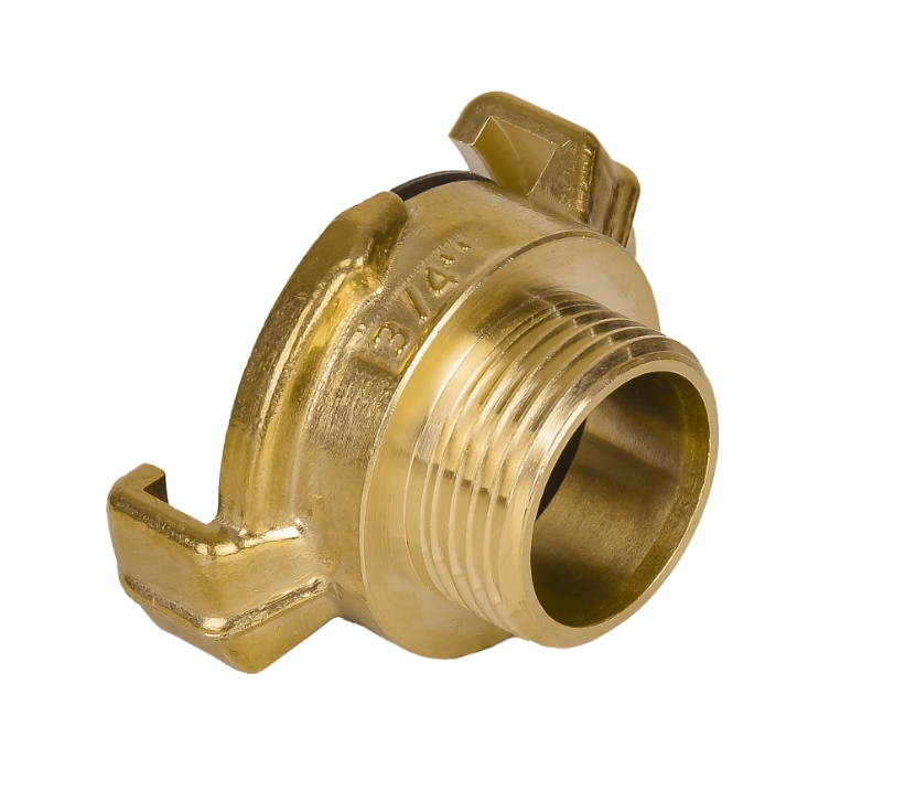 Złącze z gwintem zewnętrznym GK 3/4" mosiężne z uszczelką NBR, rozstaw kłów 40 mm, do węży i kranów