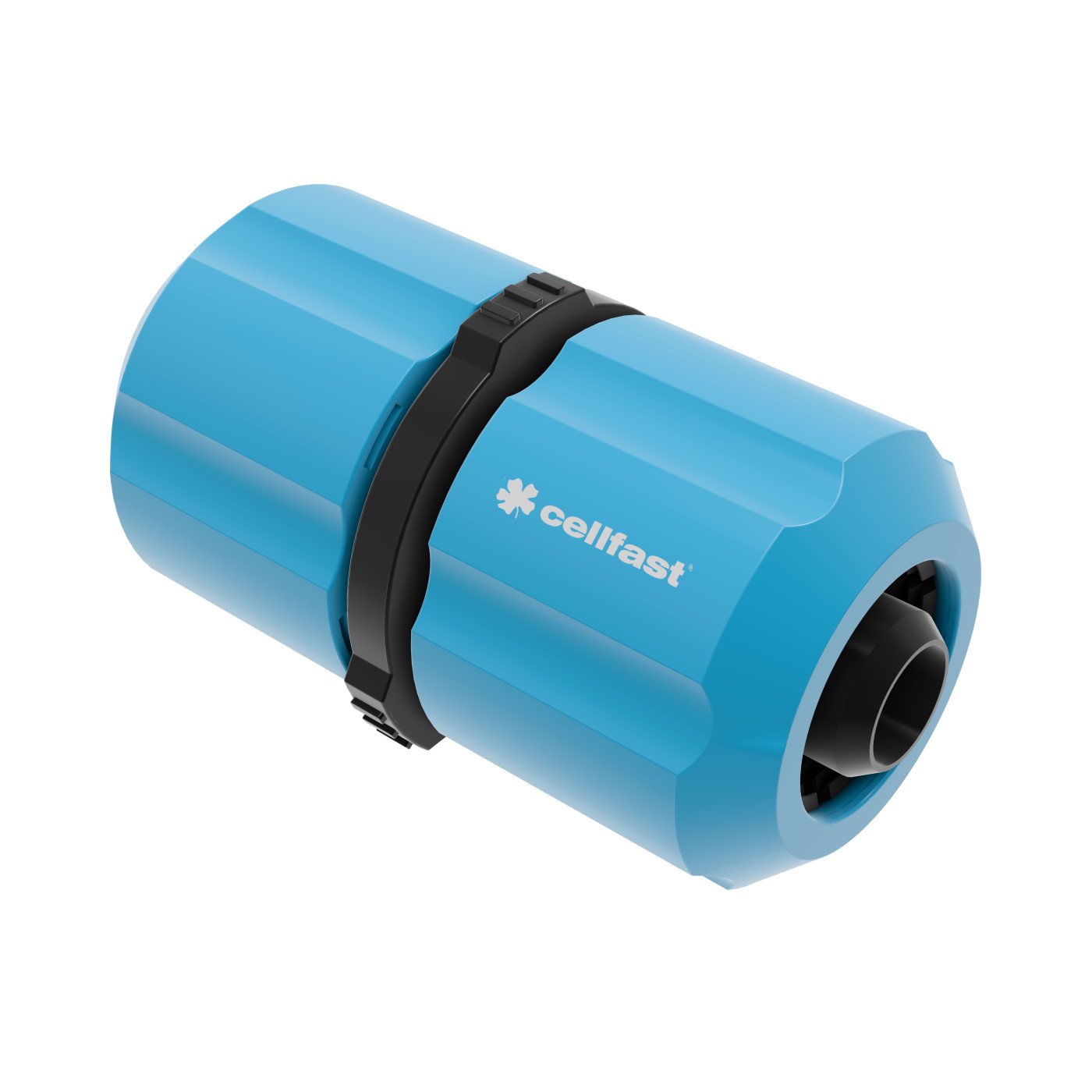 Niebieski reparator Cellfast 1/2 cala ERGO do węża z zaciskiem i ergonomicznym kształtem