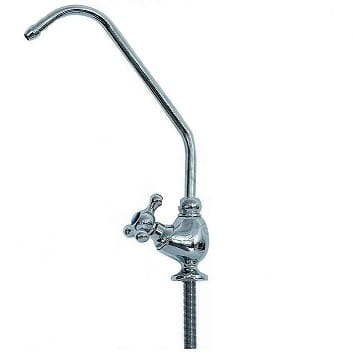 Chromowana wylewka RETRO do osmozy z pojedynczym zaworem i możliwością regulacji strumienia