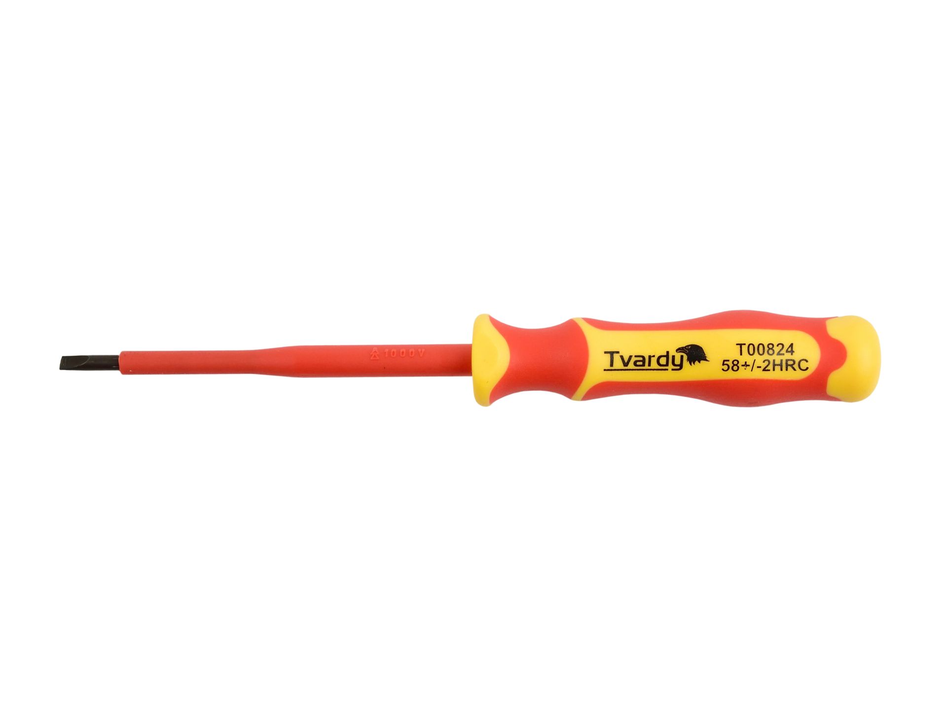 Izolowany wkrętak płaski 4x100 mm VDE Tvardy z ergonomiczną, czerwono-żółtą rękojeścią