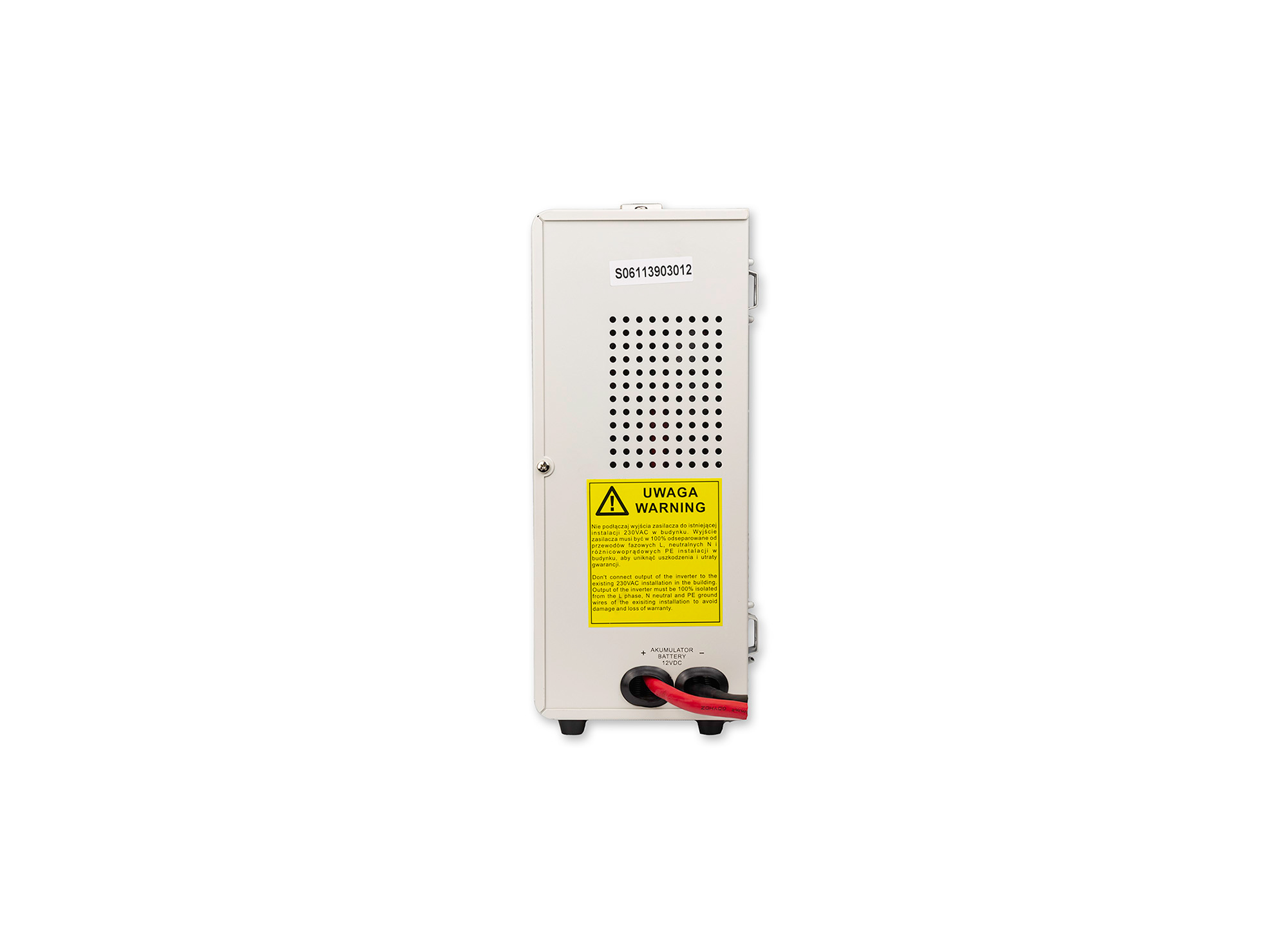 Zasilacz awaryjny SINUS PRO 900 E PLUS 12V z kolorowym wyświetlaczem i wentylatorem, widok tylnej strony