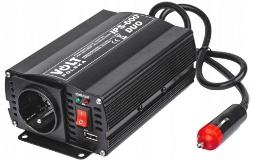 Przetwornica napięcia samochodowa VOLT IPS-600 DUO 12V i 24V z gniazdem 230V, włącznikiem i portem USB
