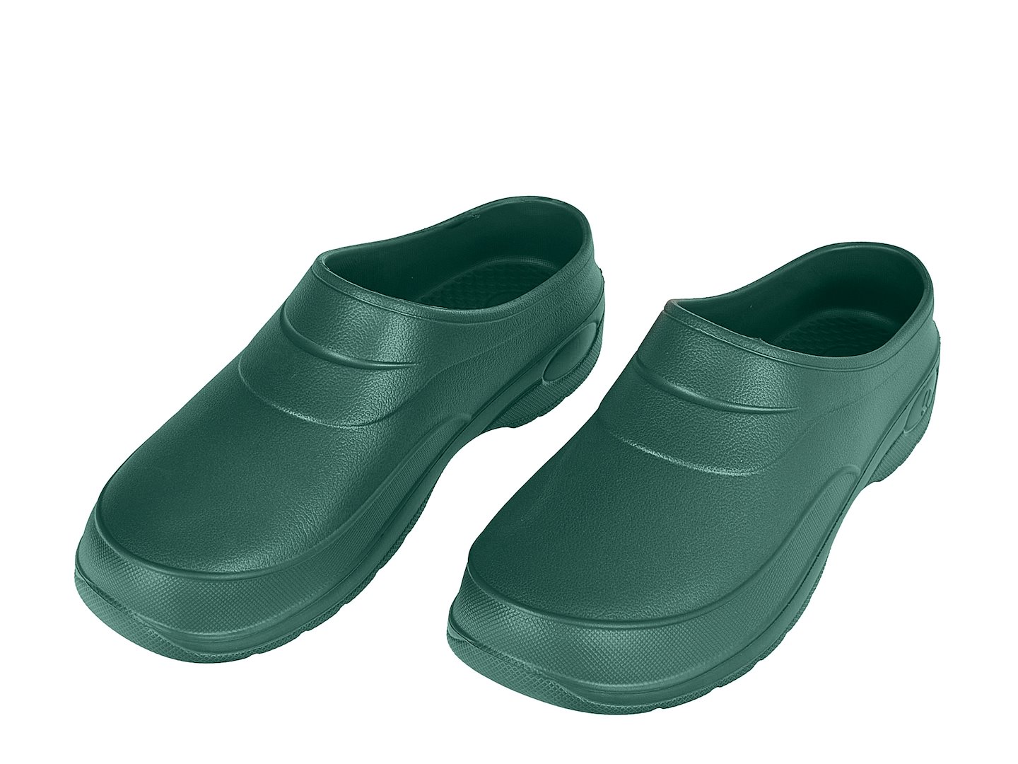 Zielone lekkie chodaki ogrodowe z pianki EVA, rozmiar 42, zabudowany przód, antypoślizgowa podeszwa