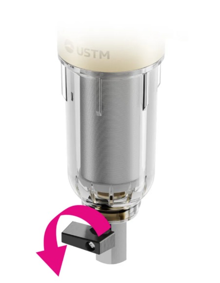 Filtr do wody samopłuczący Mini Aqwell FK USTM z reduktorem ciśnienia i pokrętłem Twist & Clean