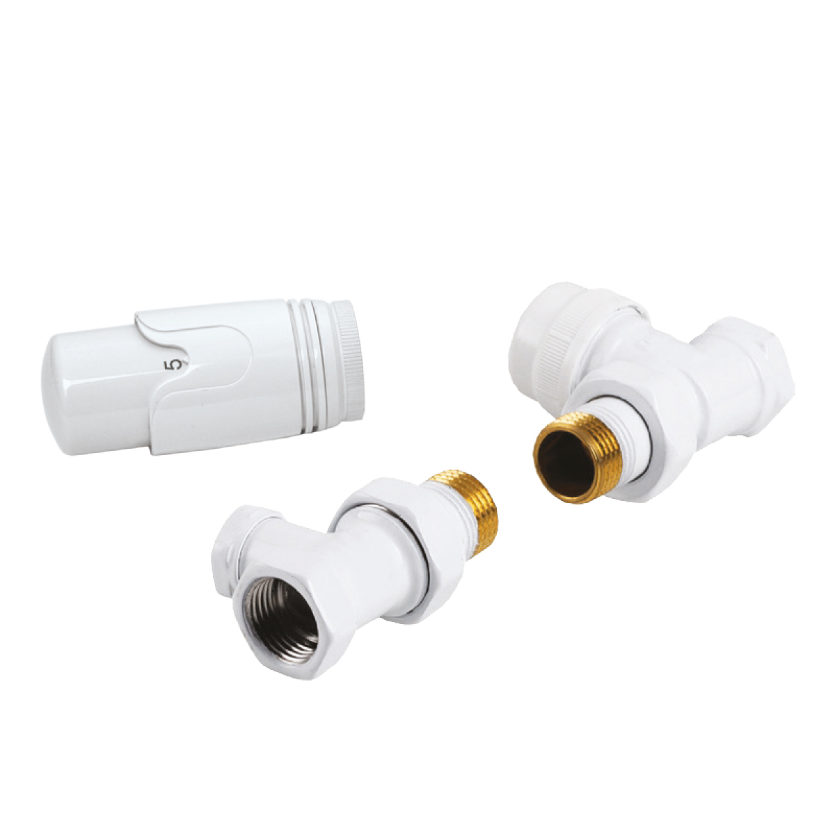 Komplet termostatyczny biały zawór i głowica do grzejnika 1/2" PHA-024W