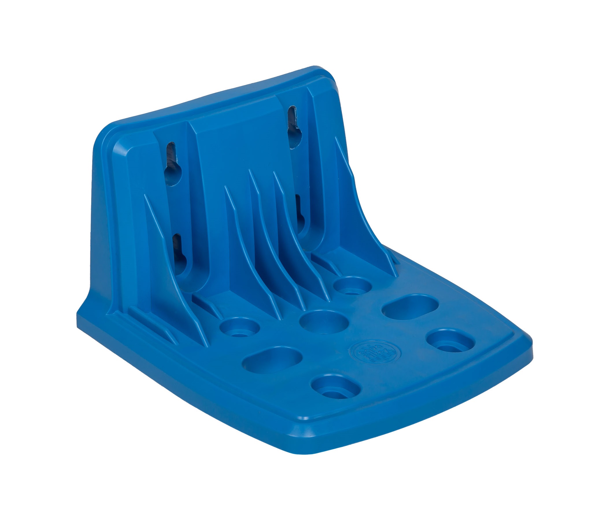 Niebieska płytka montażowa Big Blue Aquafilter z otworami montażowymi i profilowanym kształtem