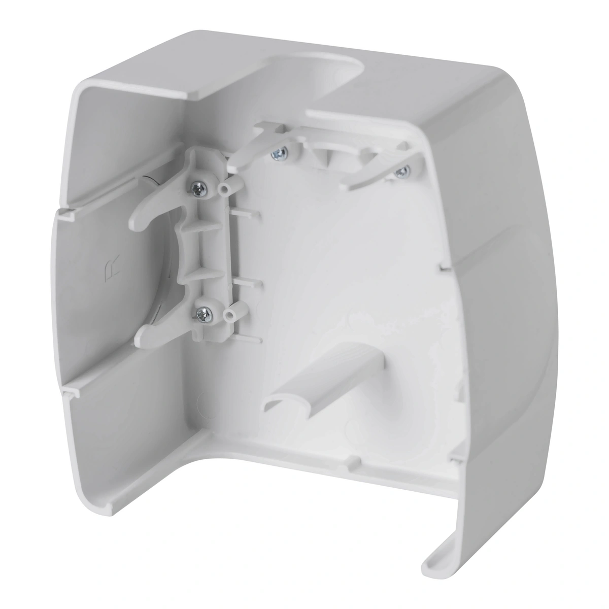 Biała osłona De Luxe do zaworów czterodrogowych VUA-50 Herz z mocowaniami i otworami