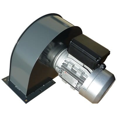 Wentylator dmuchawa kotła CMB/2 180/075 z silnikiem i obudową metalową, wirnik ocynkowany, kołnierz montażowy