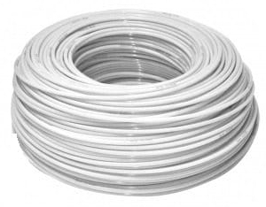 Biały elastyczny wężyk PE 1/4 cala do filtra osmozy, zwinięty w zwój