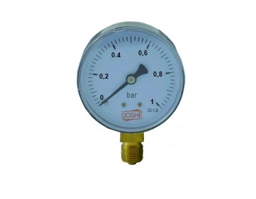 Manometr radialny GOSHE 1 bar, średnica 63 mm, gwint dolny 1/4 cala