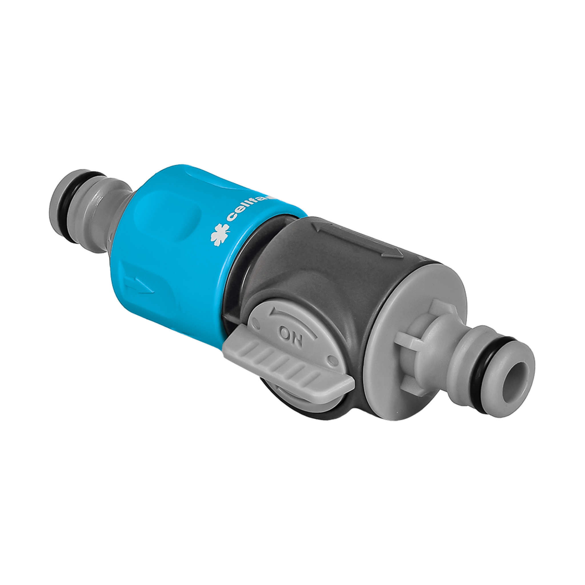 Łącznik dwójnik z zaworem ręcznym CELLPRO do węży, wytrzymały zawór kulowy Cellfast 52-335