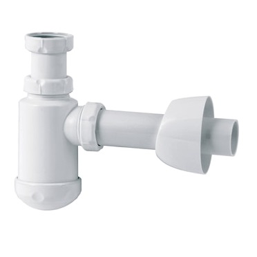 Półsyfon umywalkowo-bidetowy Jimten 1 1/4" z regulowaną długością i gwintowanym wylotem poziomym