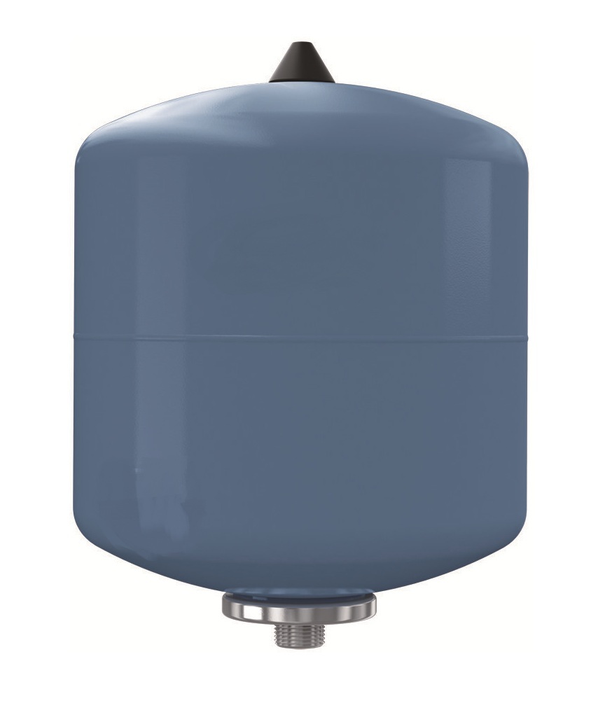 Niebieskie ciśnieniowe naczynie przeponowe CWU DE-12 z metalowym przyłączem 3/4 GZ