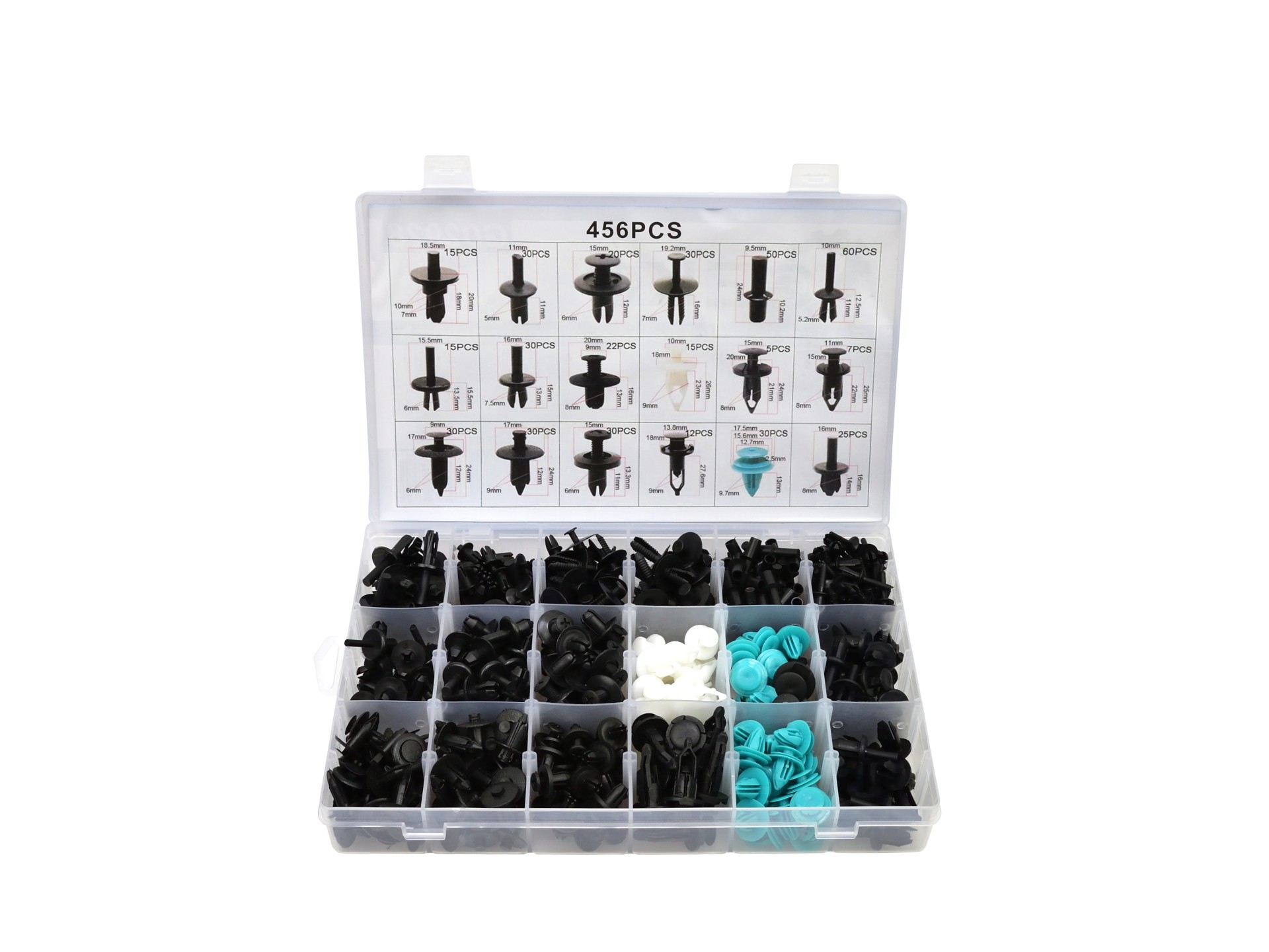 zestaw spinek i kołków samochodowych