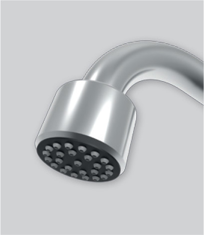 Chromowana wylewka 210 mm z perlatorem do podgrzewacza wody Wijas