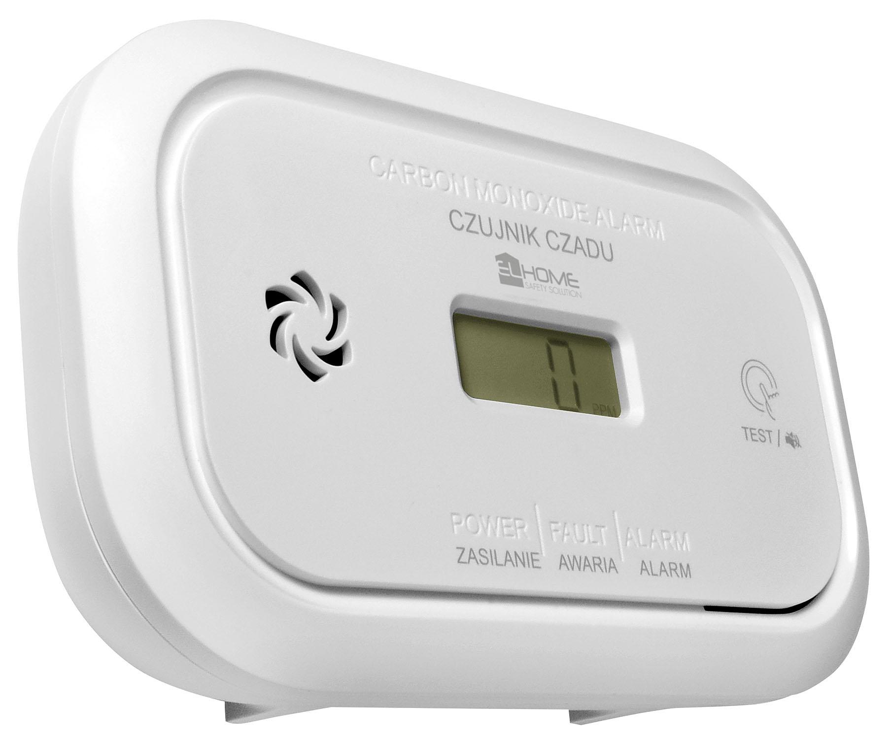 Czujnik czadu EL HOME z ekranem LCD i oznaczeniem testu